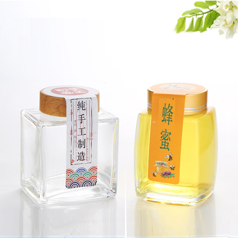 蜂蜜瓶專用玻璃瓶一斤裝加厚帶蓋密封罐蜂王漿蜜糖包裝分裝蜂蜜罐