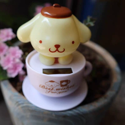 Solar-Powered Panda Bobblehead Ornament, Car ornaments - yellow-dog