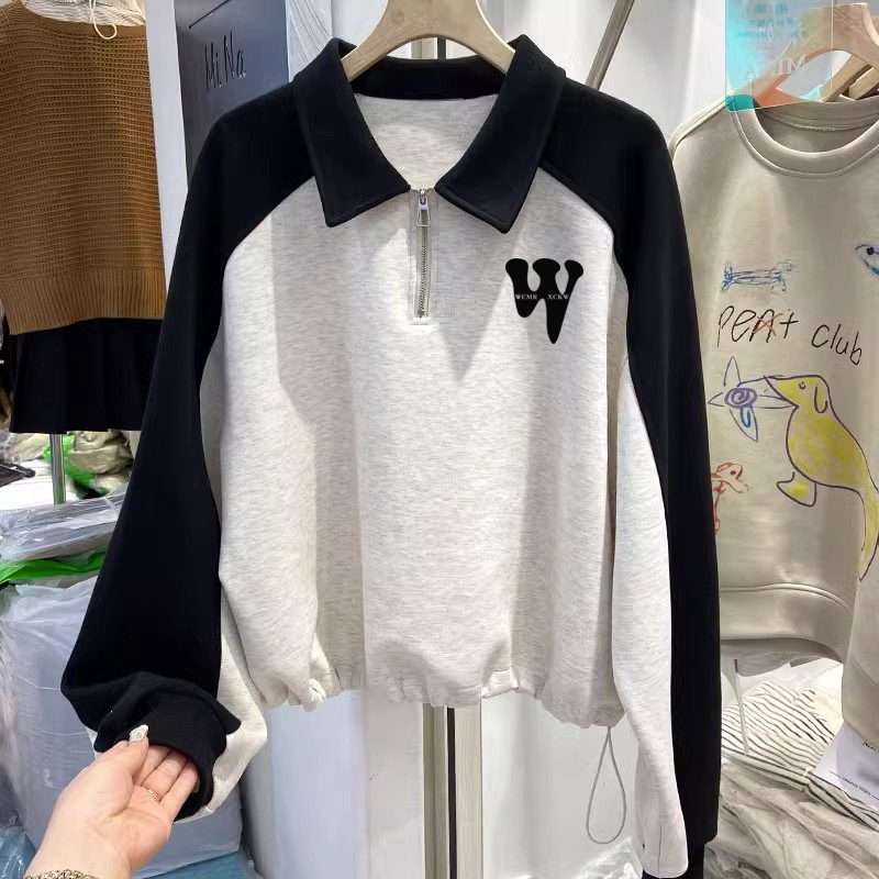 Special official figure [cotton thin 320g/fleece-lined 380g] extra large size 300kg raglan sleeve half zipper guard