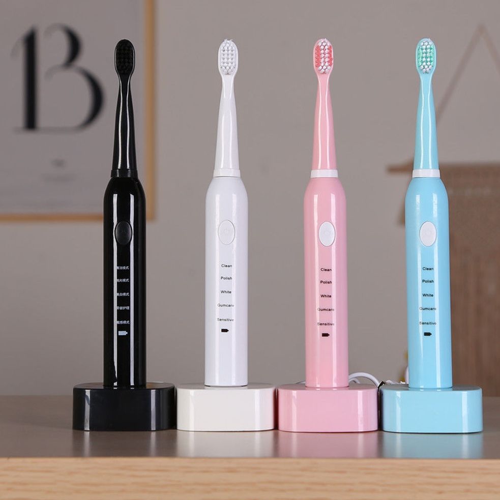 Ultrasonic Soft-Bristle Electric Toothbrush Rechargeable for Adults and Children Waterproof Portable Lazy Automatic Tooth Cleaning Artifact
