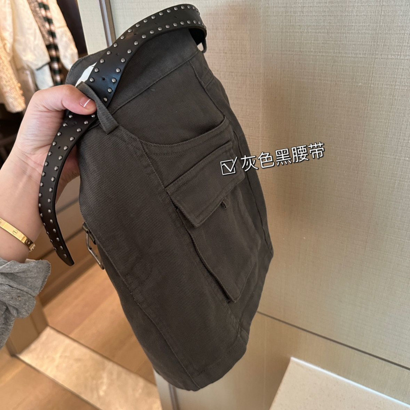 深灰色美式复古工装短裙2025夏季新款韩版设计感显瘦百搭半身裙女|undefined