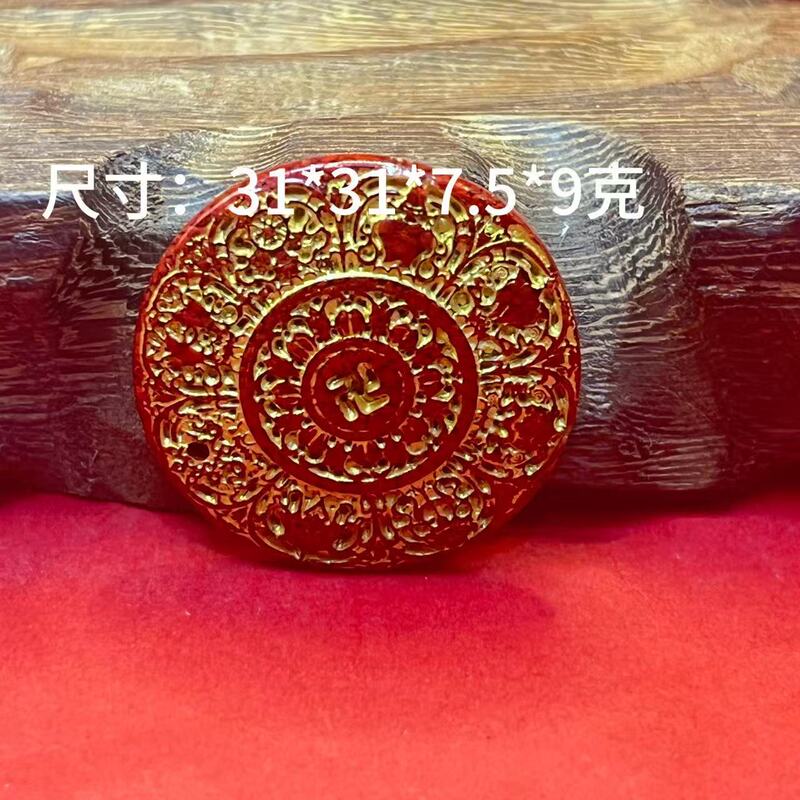 辰砂結晶大粒ゴールドバッジ仏陀平和バックルアクセサリー卸売|undefined