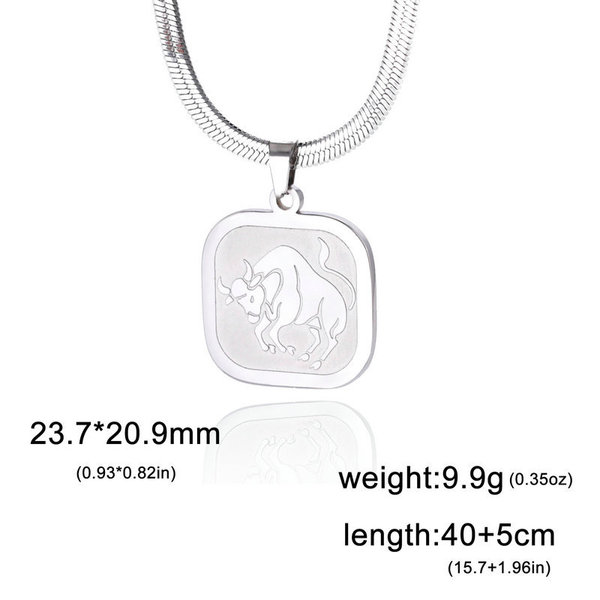 Retro matte square pendant