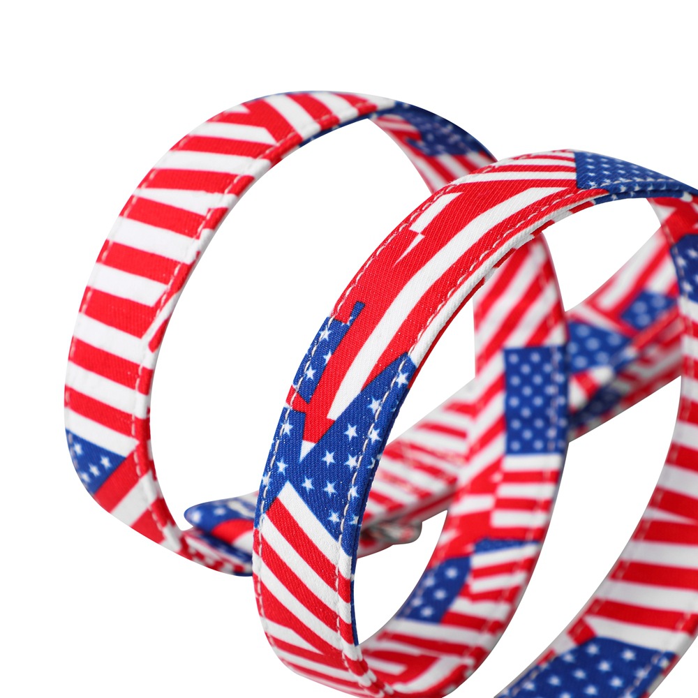 Ventas transfronterizas de nuevos fabricantes de mascotas del día de la independencia de los Estados Unidos collar de perros arco corbata cuerda de tracción de mascotas