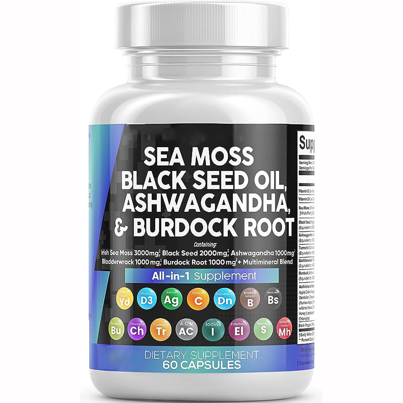 Cross -border hot sale Sea Moss Capsules black seed oil…