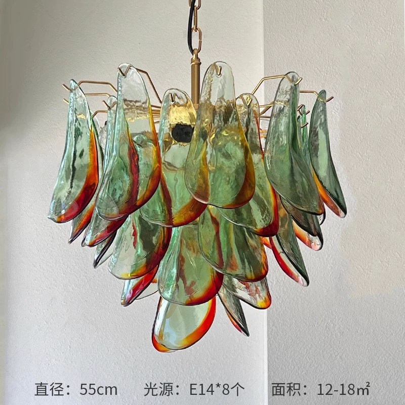 Design creative green glass ceiling lamp for country house for living room, french style, American style