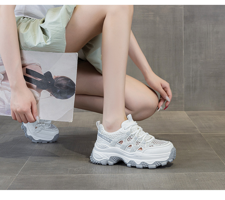 Giày sneaker nữ đế dày tăng chiều cao lưới thoáng khí mùa hè 2026 — Trắng 5075, Champagne 5075, Tím 5075 chi tiết 26