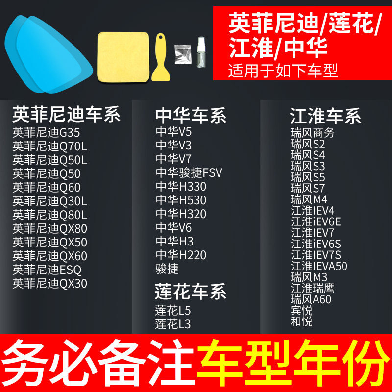 Rearview mirror rainproof sticker – Qìchē Film - infinitilotusjacbrilliance-car-model-year-5pcs