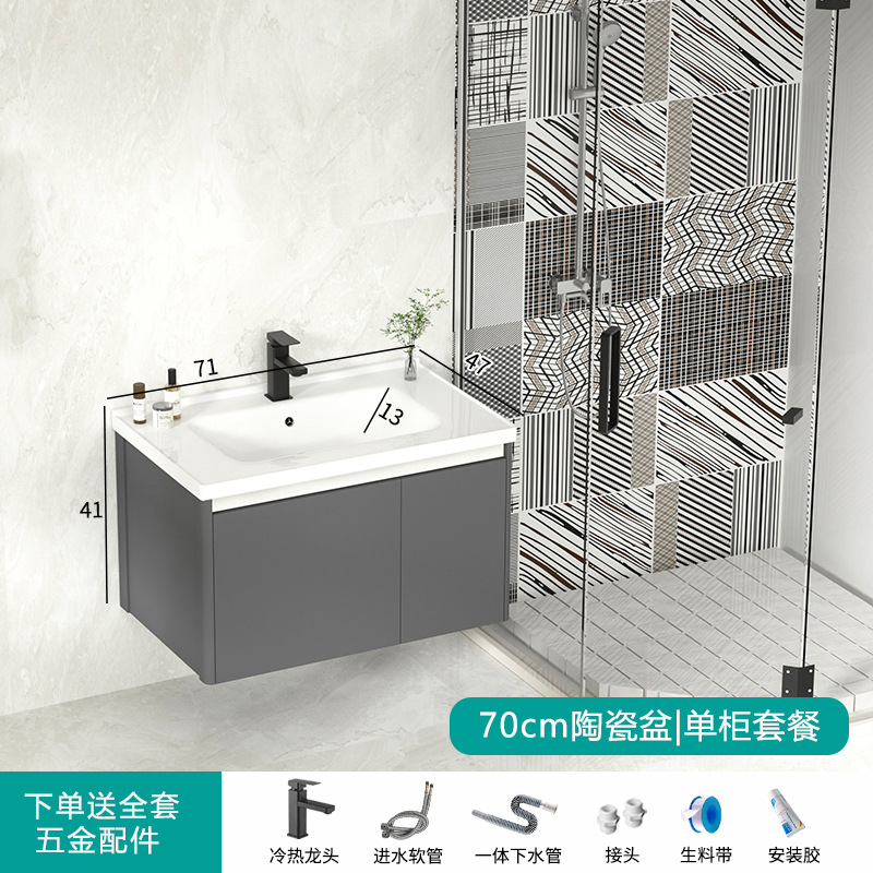 gabinete de baño inteligente combinación espacio aluminio lavabo cerámica integral lavabo