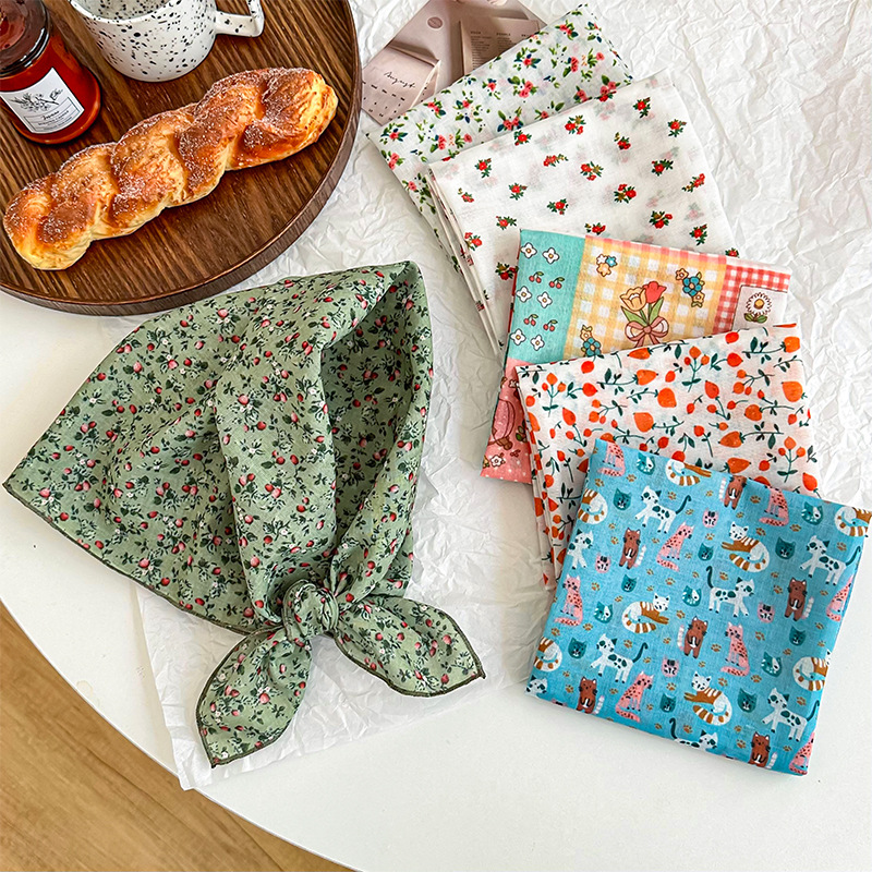 Bufanda de seda, bufanda cuadrada pequeña, bufanda fina, chal pequeño, protector de cuello de anacardo retro, bufanda decorativa, pañuelo en la cabeza, banda para el cabello