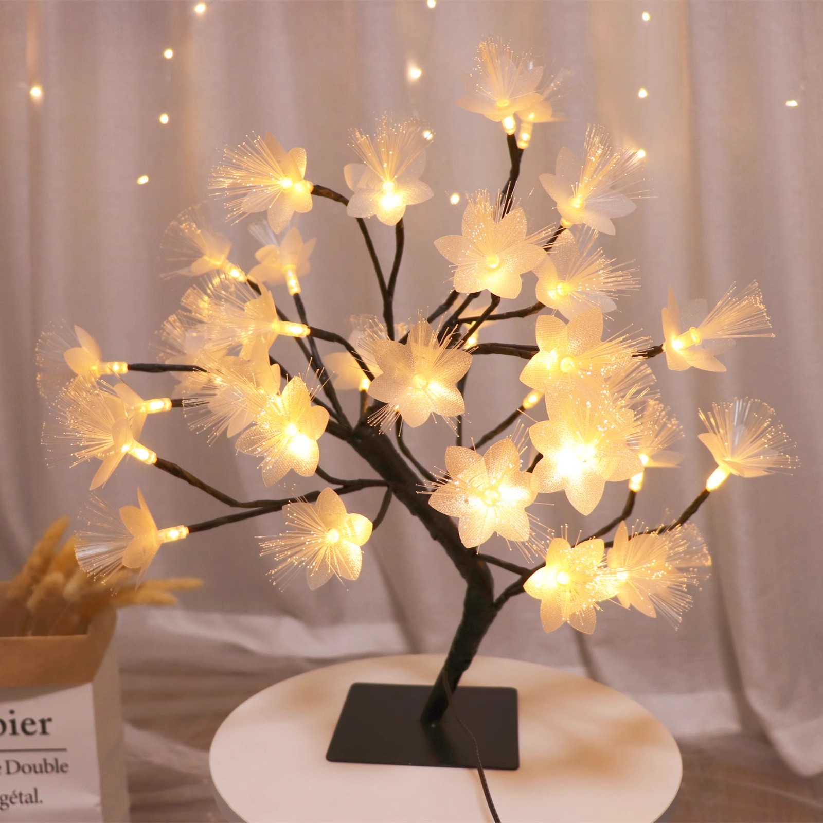 투명한 광섬유 꽃