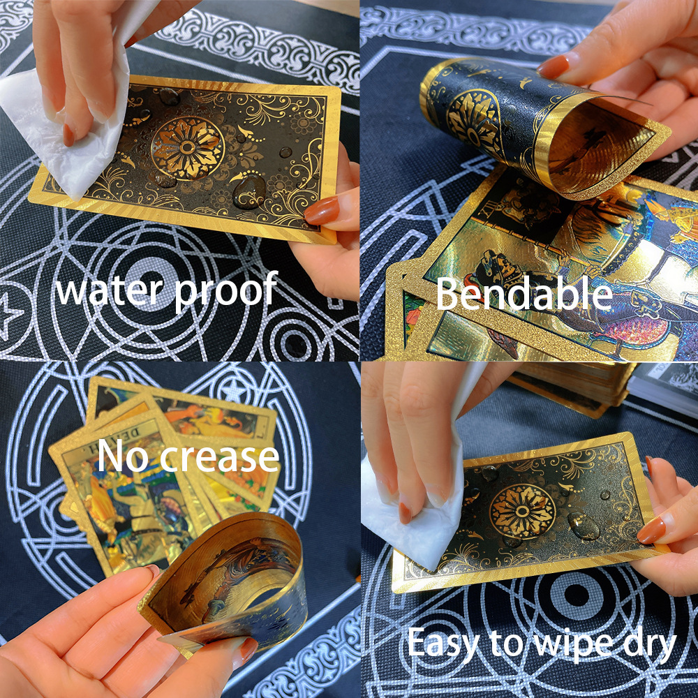 thumbnail image 4 of Tarjetas de tarot de plástico de sellado en caliente, juguetes de cartas de juego de mesa al por mayor populares clásicos Waite 78, 4 of 5