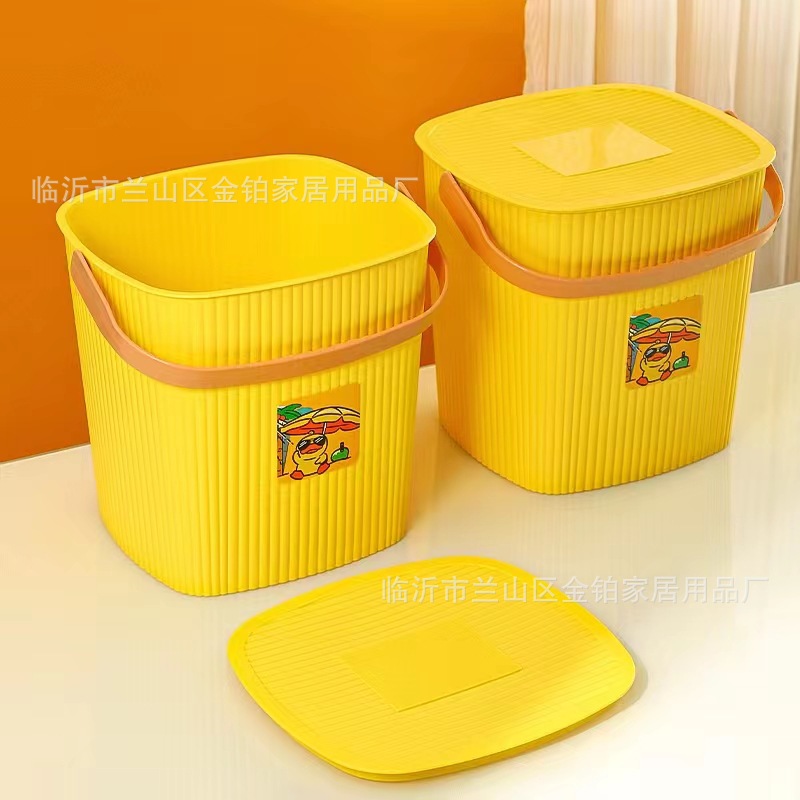 厂家批发小黄鸭钓鱼桶塑料储物桶多功能卡通手提多用桶礼品收纳桶