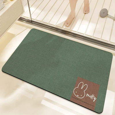 Avtomobil döşəmə paspasları — Earth Mat for Bathtub - forest-style-miffy-green-4060cm-new-diatom-mud