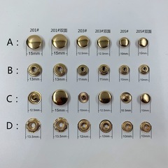 Factory wholesale 10mm sewing buttons, down feather clothing white buckle metal bowl buttons, gift box packaging bag four-in-hand