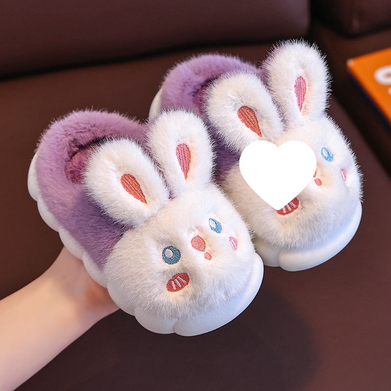 Zapatillas de algodón para niños otoño y invierno para niñas antideslizantes de fondo grueso interior zapatos de lana princesa bebé zapatos de algodón para padres e hijos