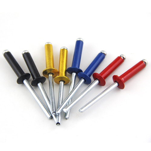 BB4C wholesale colorful aluminum core blind rivets yellow black red blue rivets decorative nails round head open type aluminum