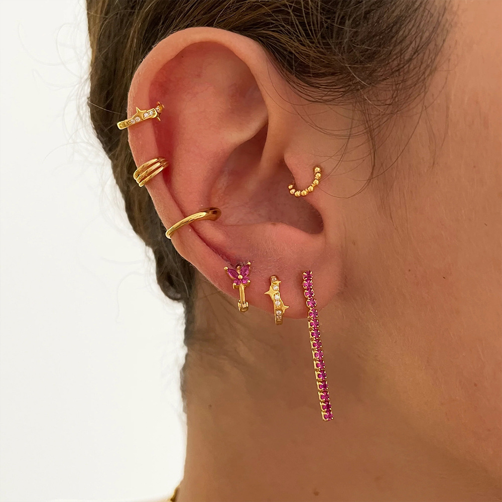 4g Weight 925 Sterling Silver Ear Needle Material Zircon Inlay Material Earrings Classification 1 Pair Quantity Daily, Street Occasion 925 Sterling Silver Material Star Pattern Women's Gender Plating, Inlay Design Simple Style Style 1 Pair 925 Sterling Silver Zircon Star Earrings 1