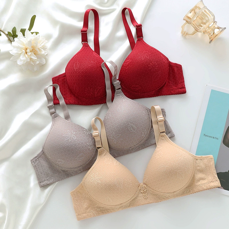 Breathable underwear, supporting comfortable wireless bra, plus size, for middle age