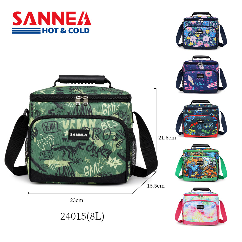 Amazon portable 8L ice bag in stock children cross-border cartoon insulation bag outdoor picnic fresh lunch bag wholesale