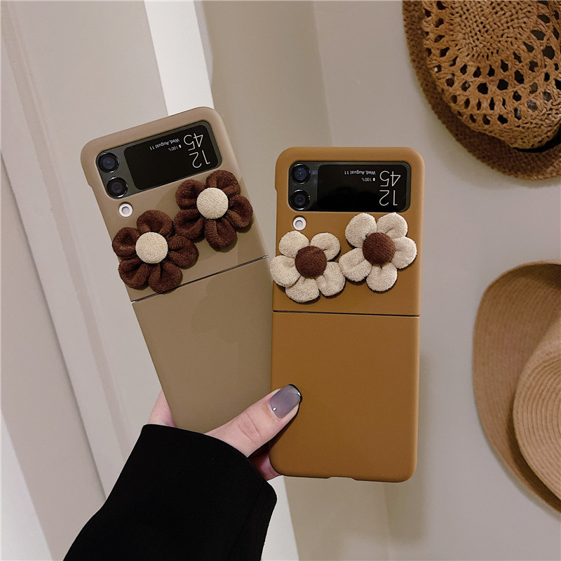 Skyddsfodral för samsung z flip 3 solrosdesign brun_voghion.com
