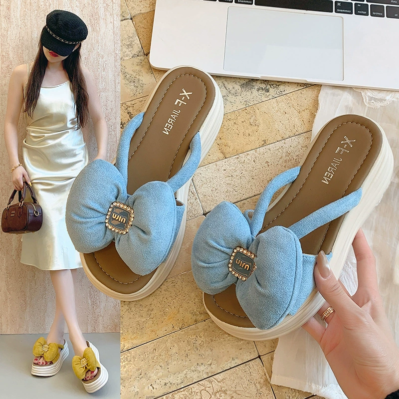 Женские летние сабо на платформе 8 см, на толстой подошве, для улицы, новинка 2025 года, в стиле феи, с цветочным декором, увеличивающие рост.