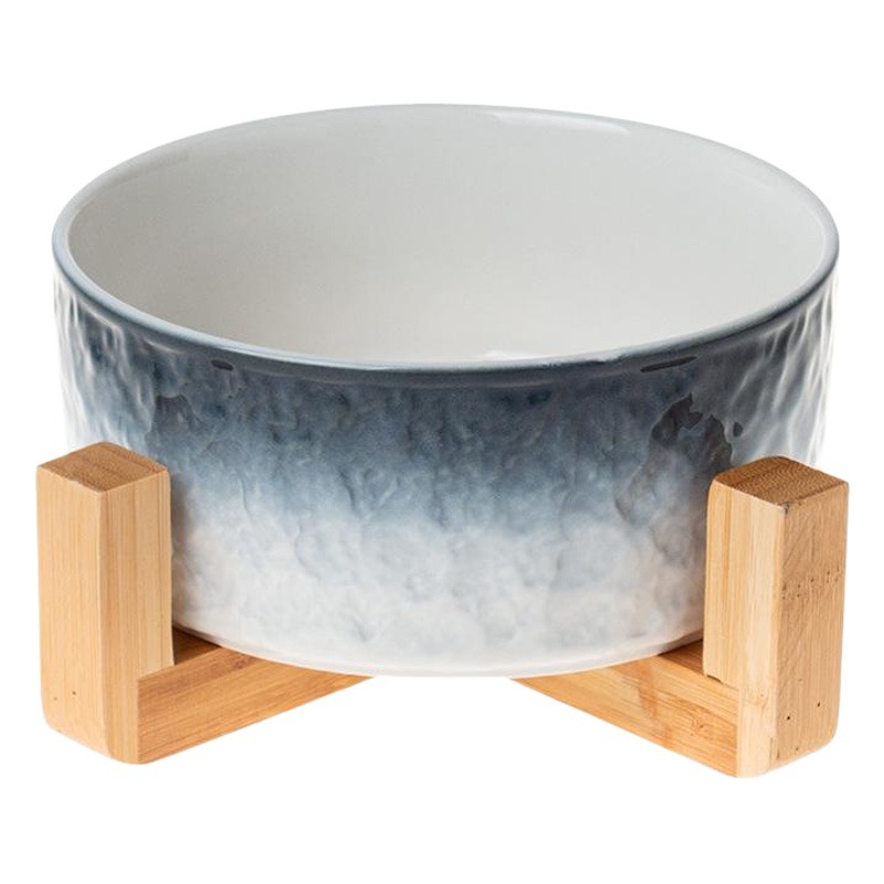 INS Nórdico creativo patrón de piedra tazón de cerámica Hogar personalizado tazón de sopa tazón de fideos instantáneos con estante de madera tazón de ensalada de frutas vajilla