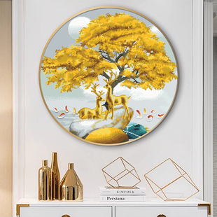 Cross-Stitch Manufacturer Tiktok Kuaishou Xiaohongshu Dropshipping 2025 New Thread Embroidery Living Room Embroidery Elk Scenery