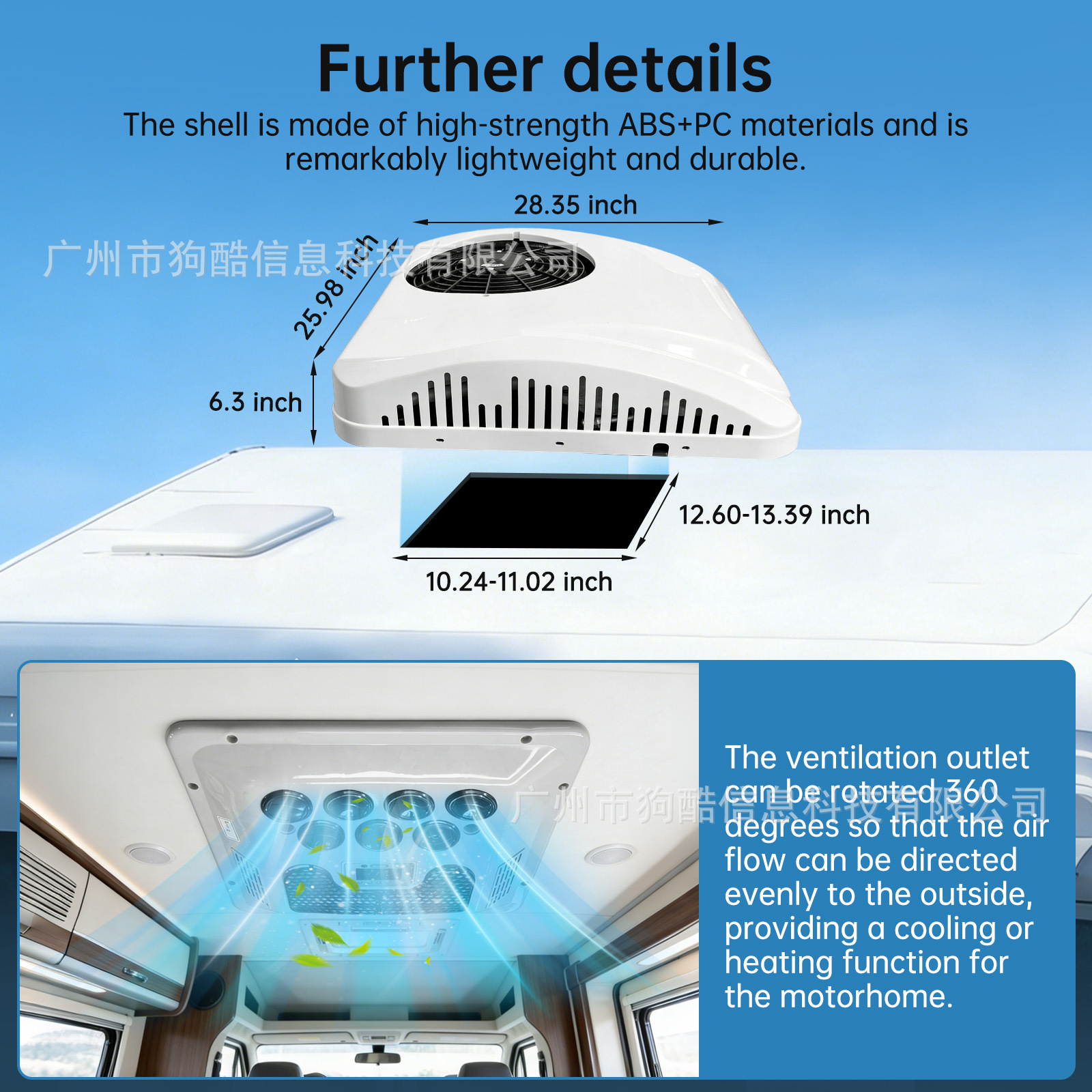 In-Stock Automotive Electric Air Conditioning Unit, Integrated Cooling and Heating, 12V, for Rvs, Large Trucks, Heavy-Duty Trucks, Rooftop-Mounted Parking Air Conditioner