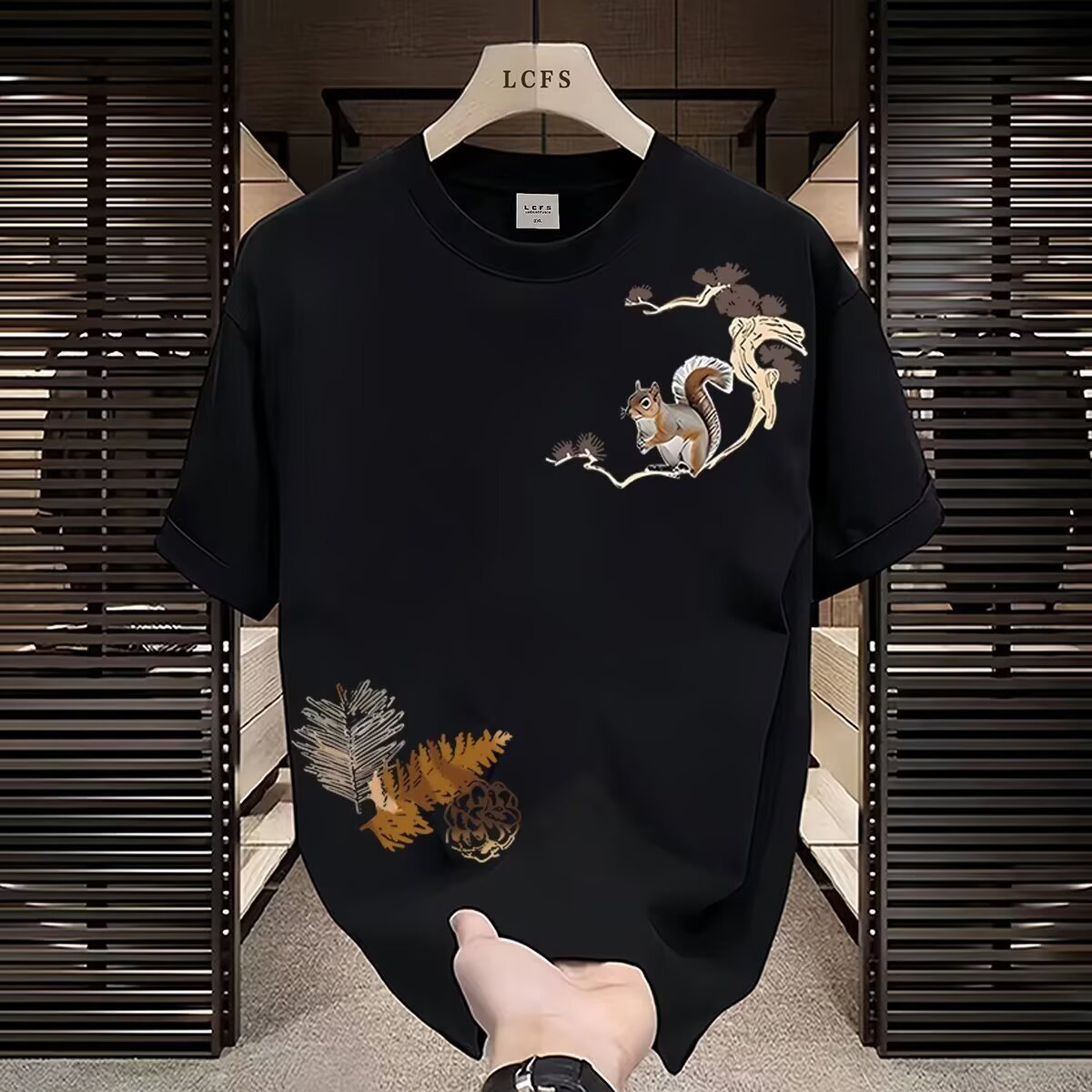 Outlet Short-Sleeve | Summer Loose and Simple Short-Sleeve | Heavyweight American Print Trendy Short-Sleeve T-Shirt