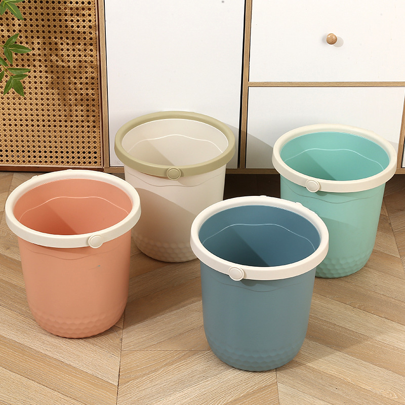 Manufacturer Wholesale New Stylish Large-Capacity Kitchen and Bathroom Corrugated Household Press Ring Trash Can