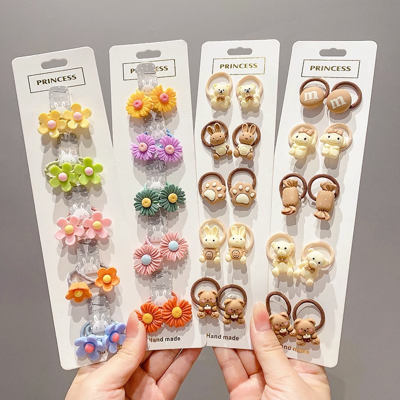 Los niños de dibujos animados oso banda de goma banda de pelo no duele el Pelo elástico bebé lazo banda de pelo de tamaño pequeño cuerda de pelo femenino