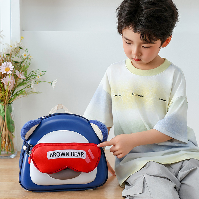 Jardín de infantes bolsas escolares para niños mayores, caricaturas lindas, osos, mochila para niños, mochila para niños con cáscara de huevo.