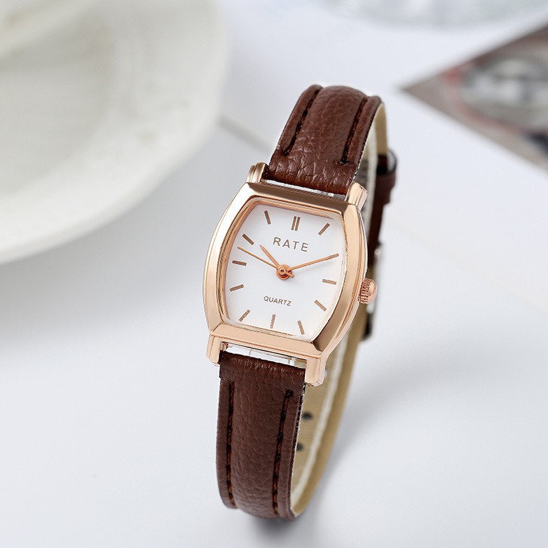 Korean-style retro small square watch, women's quartz watch, simple and fashionable leather strap watch, casual student watch, wholesale from the manufacturer