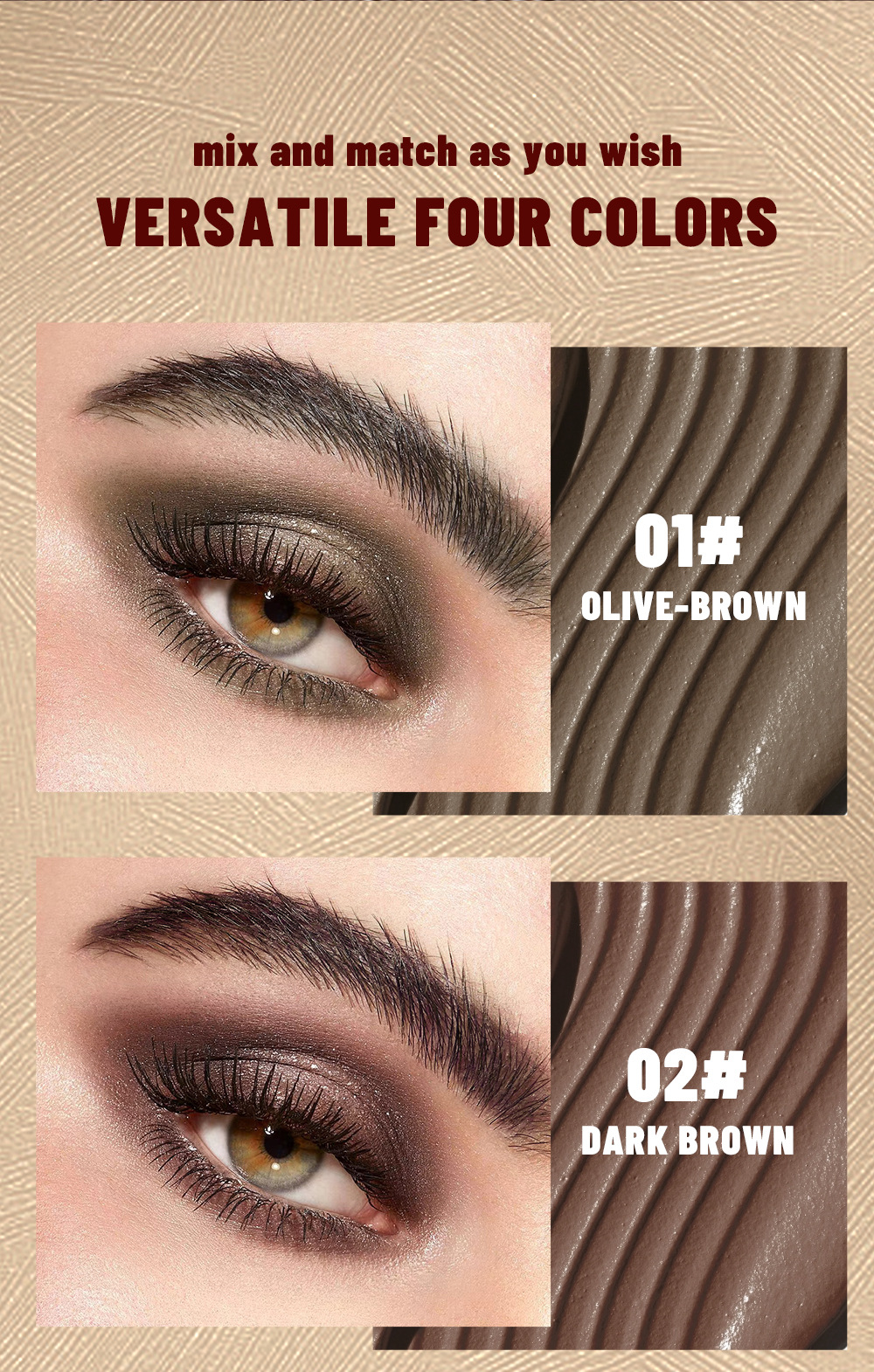 QIBEST Cross-border Double-Head Eyebrow Dye is a long-lasting, waterproof, sweat-proof, non-smudging, natural three-dimensional liquid eyebrow styling liquid undefined
