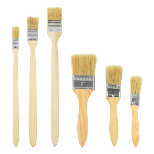 Wood handle paint brush, hard boar hair mixed with silk hair sweep baking barbecue brush, medium-grade celadon thick bristle hair brush