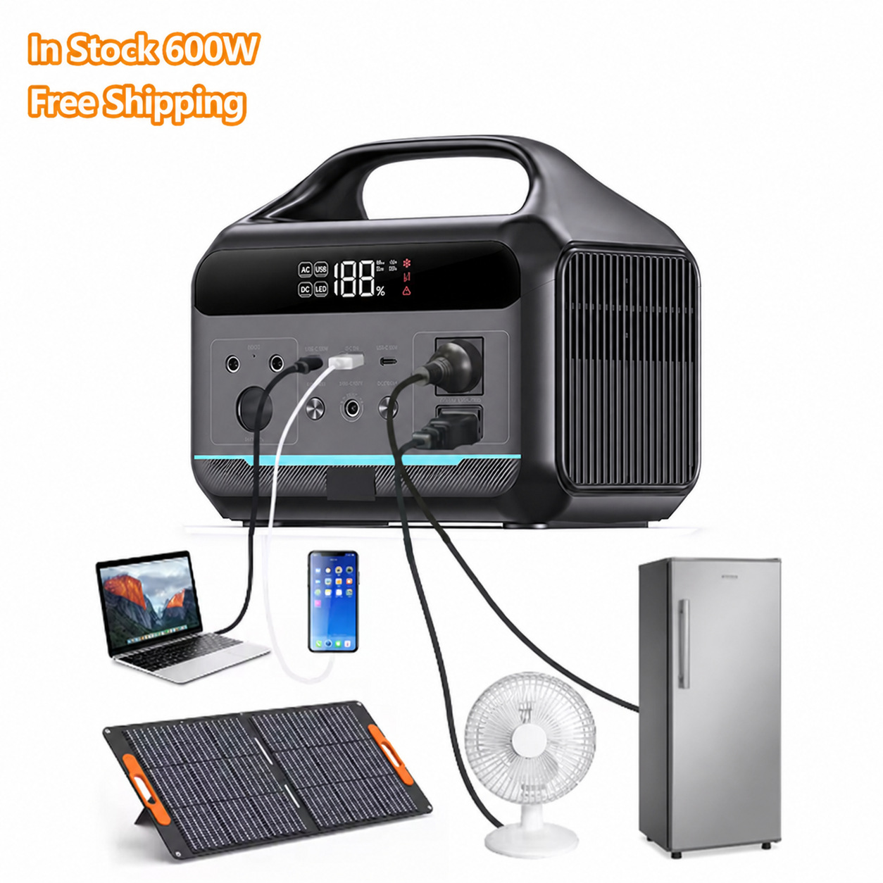 Generador Solar LiFePO4 220v 110v Batería Reemplazable 300w