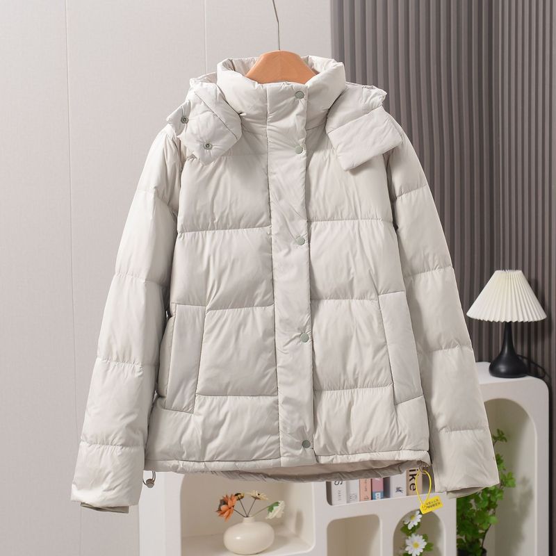 25冬季新款lu家连帽五格泡芙羽绒服休闲修身鸭绒保暖外套面包服|undefined