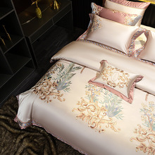 欧式提花婚庆床上用品四件套 高精密贡缎别墅高档奢华六八十件套