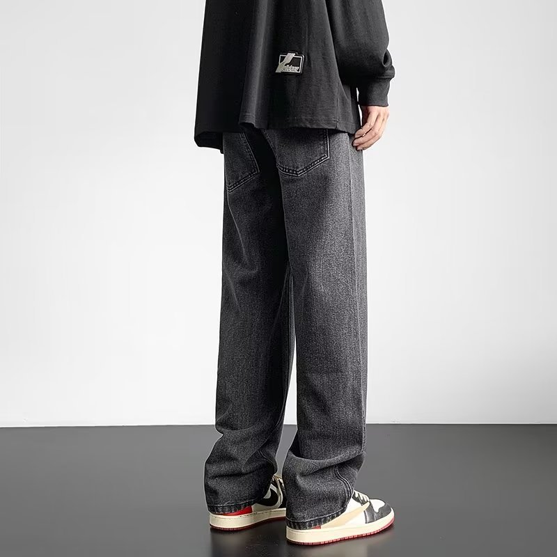 Marca de moda 2024 primavera y otoño nuevos jeans para hombres pantalones casuales rectos sueltos para hombres pantalones de talla grande para hombres