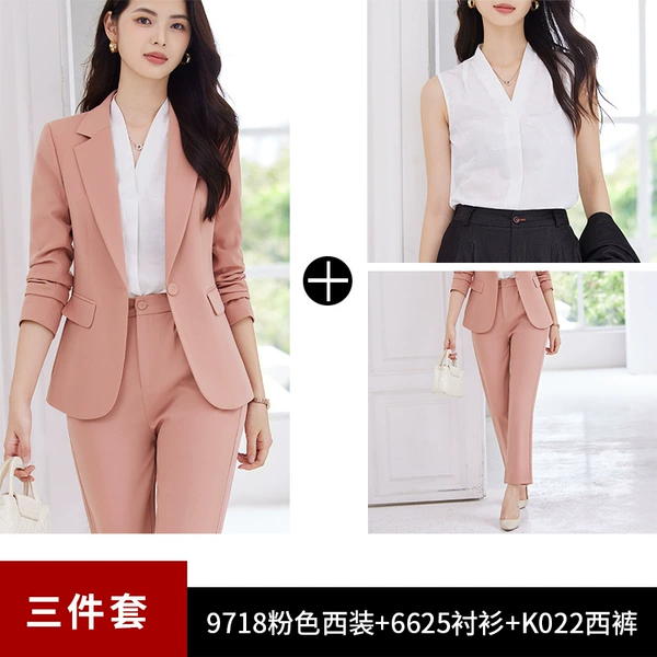 Fuchsia classic suit jacket, trousers, shirt