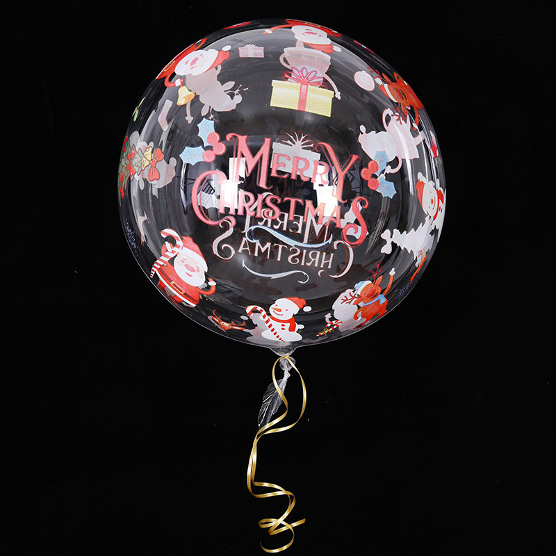 Globo transparente navideño, Santa/ muñeco de nieve