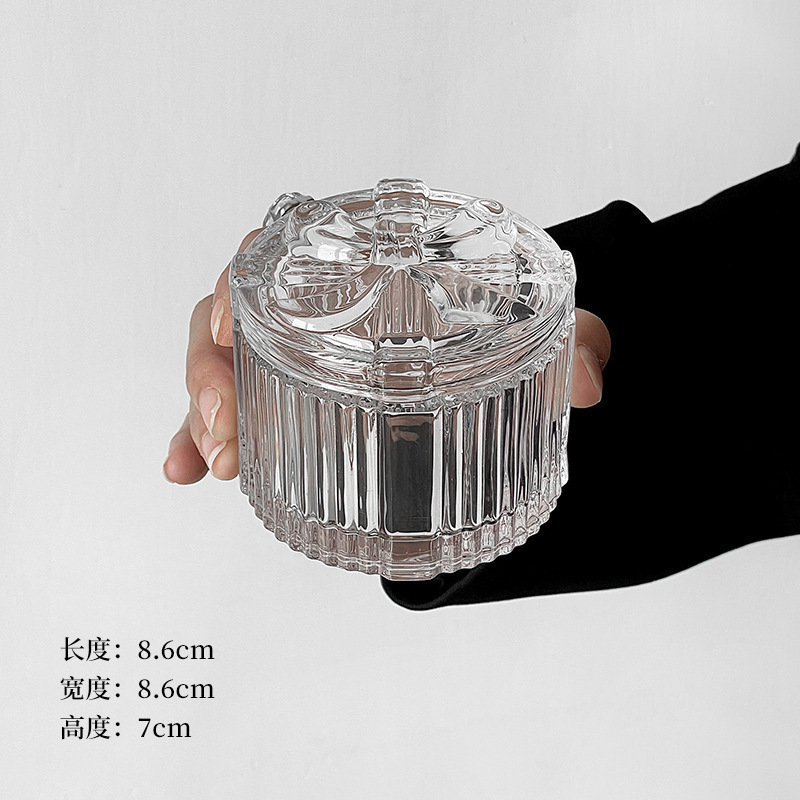 Corazones de niña arco de arco de corazón caja de joyas de vidrio en relieve europeo retro caja de almacenamiento doméstica decoración adornos