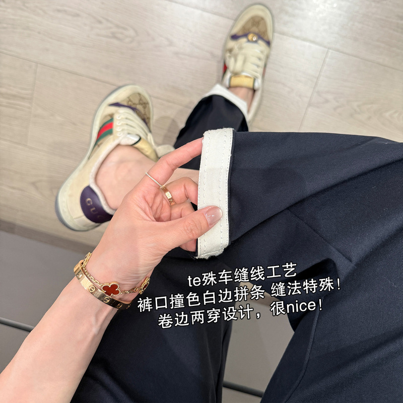 神奇遮肚腩！莱赛尔精纺休闲九分裤织带边侧缝前移奶奶裤25秋季新|undefined