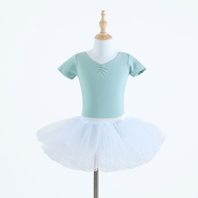 Niños niñas de verano de mangas cortas vestidos de entrenamiento para niñas vestidos de ballet chino vestidos de gimnasia para niños pequeños vestidos de ballet