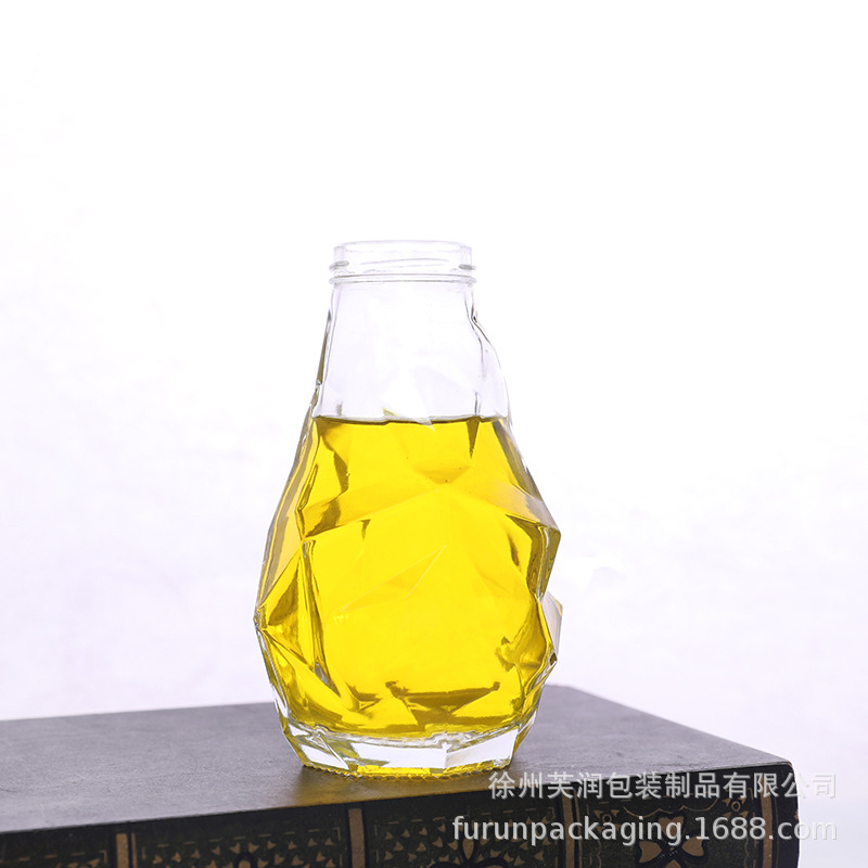 生产异形玻璃瓶果酒瓶瓶蜂蜜瓶密封空瓶果汁牛奶分装瓶可印logo