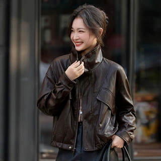 小皮衣外套女短款2026春秋新款小个子立领气质酷飒风复古PU皮夹克