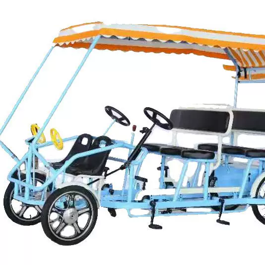 景区脚踏电动助力车适合景区放置租骑6人观光车景区租电动车价格