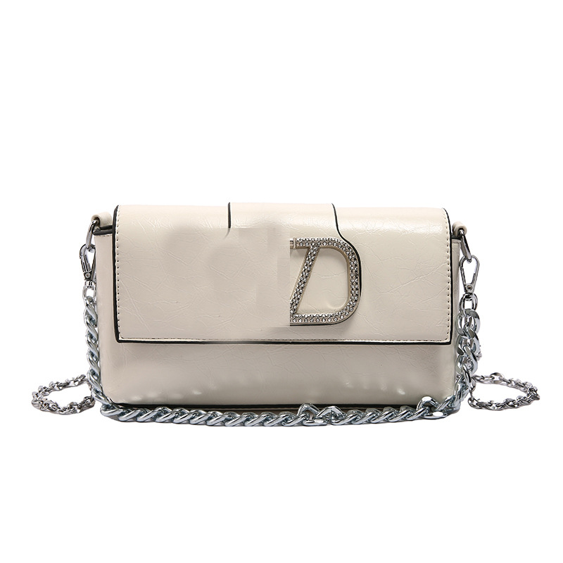 Bolso de hombro transfronterizo para mujer, cadena retro europea y americana, bolso cuadrado pequeño con incrustaciones de diamantes, bolso de mensajero de moda de alta gama