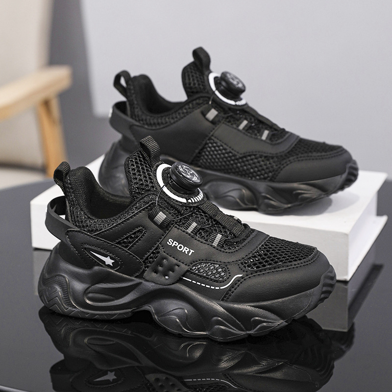 Sports black summer children's white sneakers for leisure for boys…